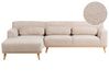 Divano angolare 3 posti ciniglia beige lato destro SIMOS_927937