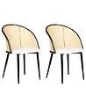 Set of 2 Dining Chairs CORNELL Metal Black
