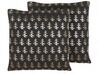 2 poduszki dekoracyjne w choinki 45 x 45 cm czarne LEROY_814145