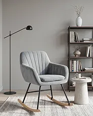 Fotel bujany LIARUM Welur Szary_1151308
