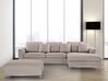 Left Hand Fabric Corner Sofa Beige OSLO_693548