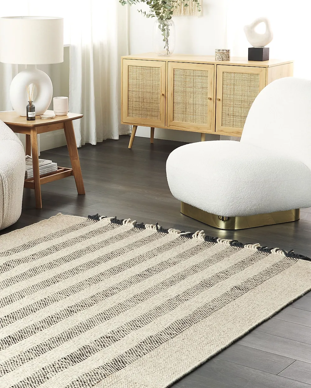 Tappeto TACETTIN Bianco 160 x 230 cm Lana_1182355