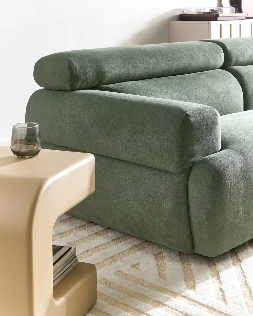 Sofa 3 Seater HOVDEN Fabric Green_1072548