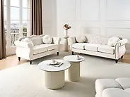 Sofa dla 3 osób SKIEN Welur Jasnobeżowy_1170621