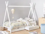 Lit à tiroirs pour enfants Tipi Bois de pin DEVAY 90 x 200 cm Blanc_963563
