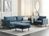 Conjunto de sala de estar de tela azul con otomana VINTERBRO_901096