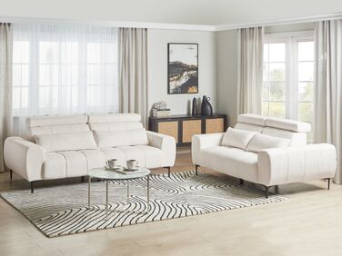 Boucle Living Room Set White VEGAMO