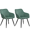 Conjunto de 2 sillas de comedor CASMALIA Terciopelo Verde oscuro