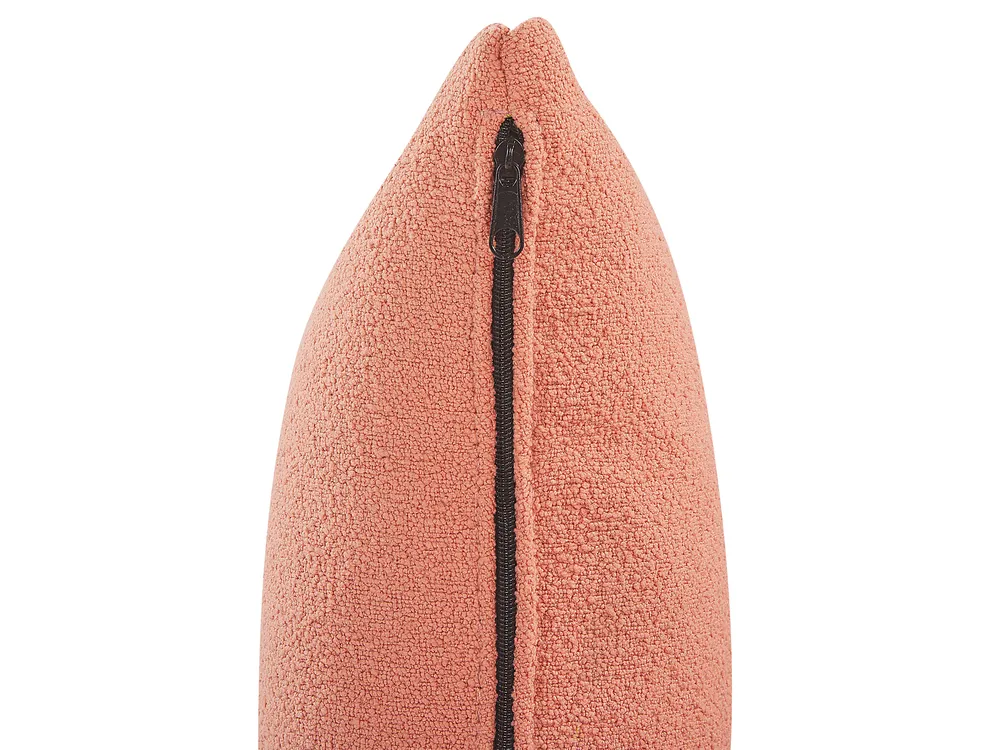 Right-Hand Chaise Longue CHEVANNES Boucle Peach Pink_819582