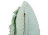 Almofada decorativa em algodão verde claro com borlas 45 x 45 cm BACOPA_839931