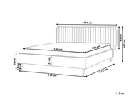 Bett mit Lattenrost Samtstoff BRIN 140 x 200 cm Taupe_942110