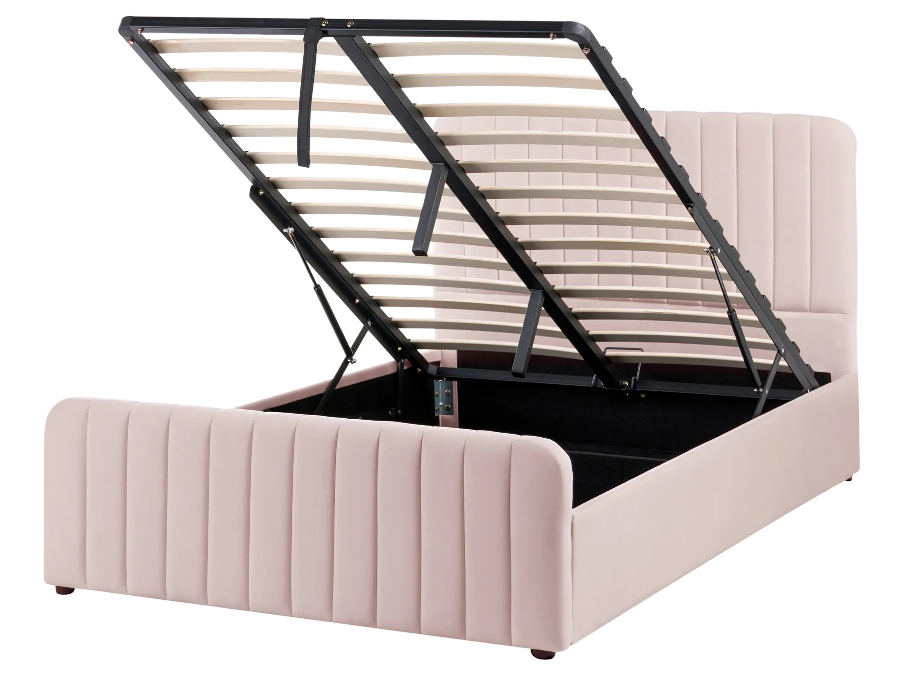Ottoman Bed LUNAN Pastel Pink 120 x 200 cm (EU Small Double)_1051420