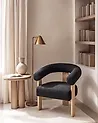 Armchair ILBRO Boucle Black/ Light Brown