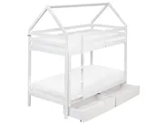Bunk Bed with Drawers TERNAS Pine Wood White 90 x 200 cm (EU Single) with Storage_988836