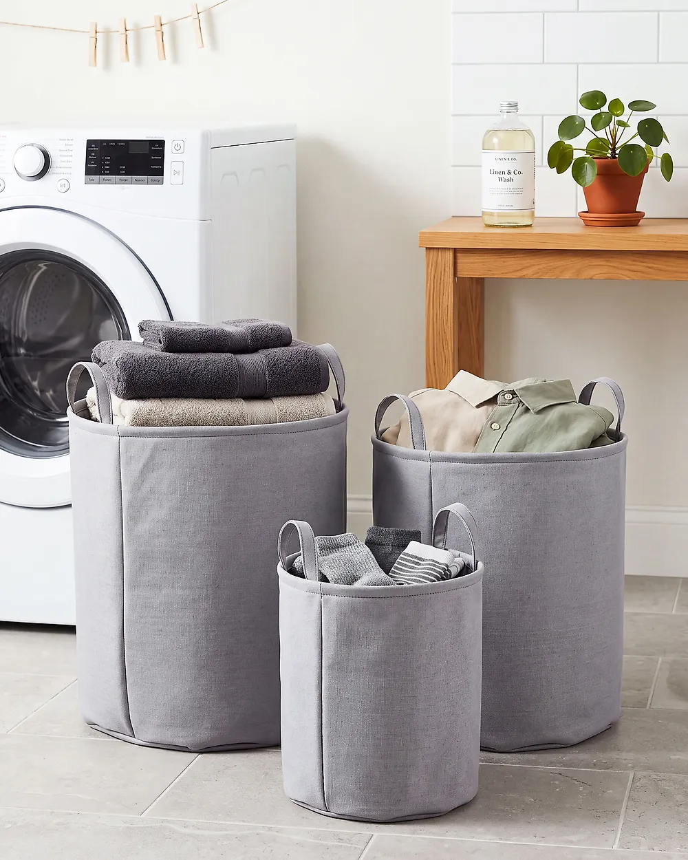 Set di 3 cestini ARCHA Cotone Grigio_1179124