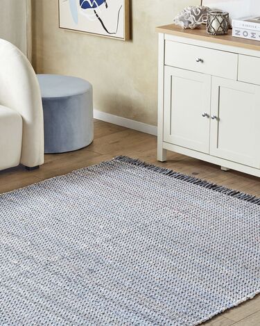 Cotton Area Rug 160 x 230 cm Grey BESNI