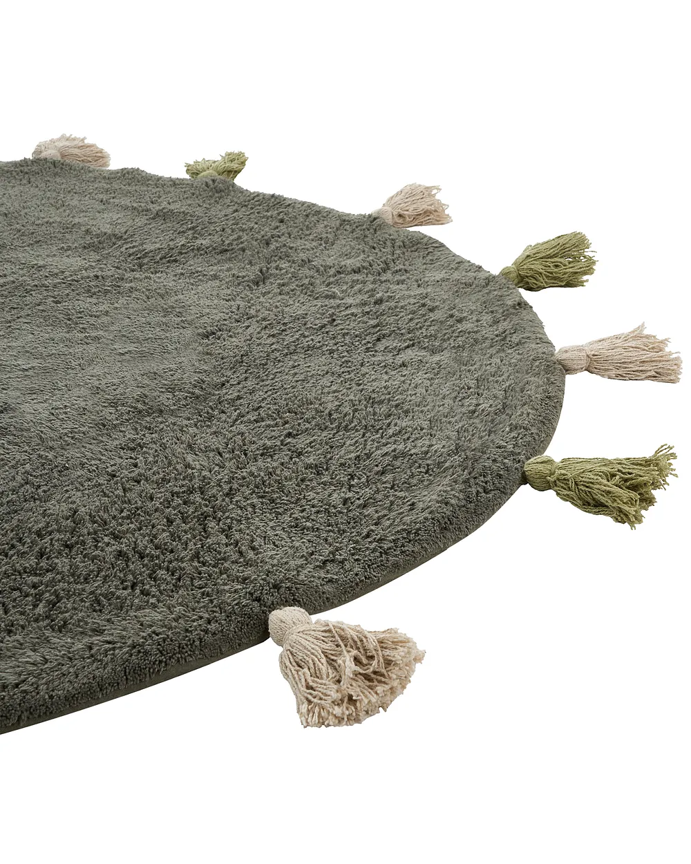 Kids Rug KODINHI  Dark Green ø 120 cm Cotton_1155123