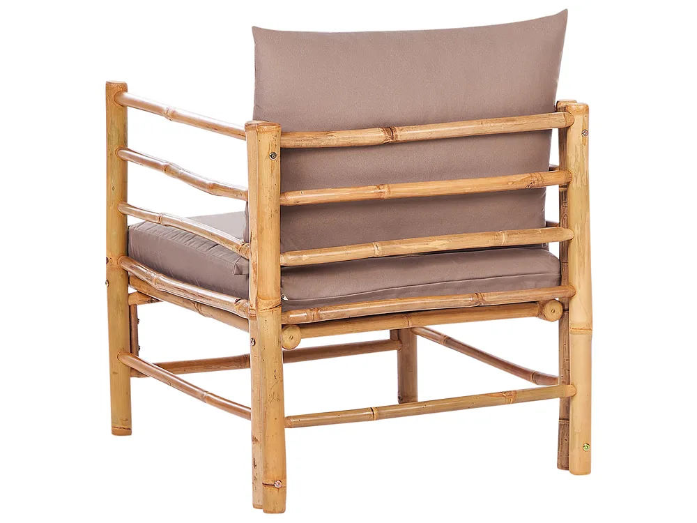 Garden Lounge Set with Table 6 Seater CERRETO Bamboo Taupe_908946