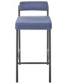 Lot de 2 tabourets de bar en tissu bouclé bleu AMAYA_928357