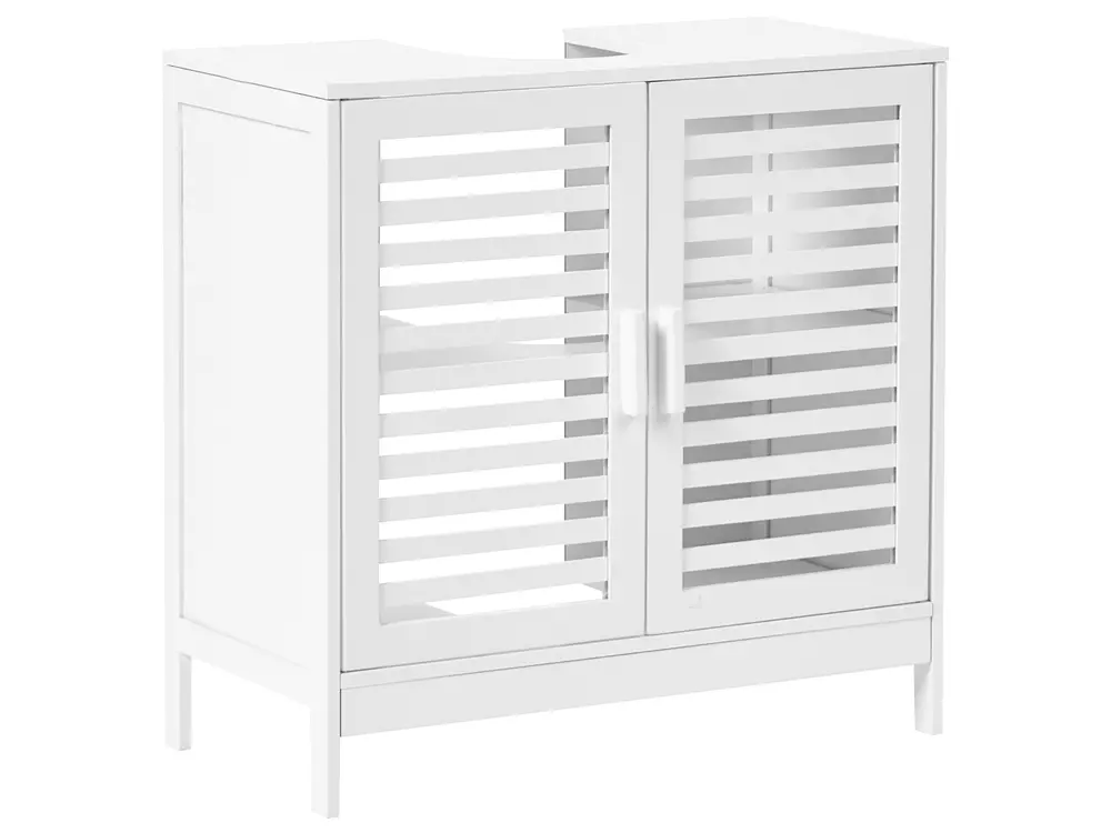 Mueble de baño MISSOULA Madera de bambú 60 cm Blanco