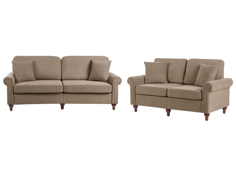 Set da salotto 5 posti GINNERUP Tessuto Marrone