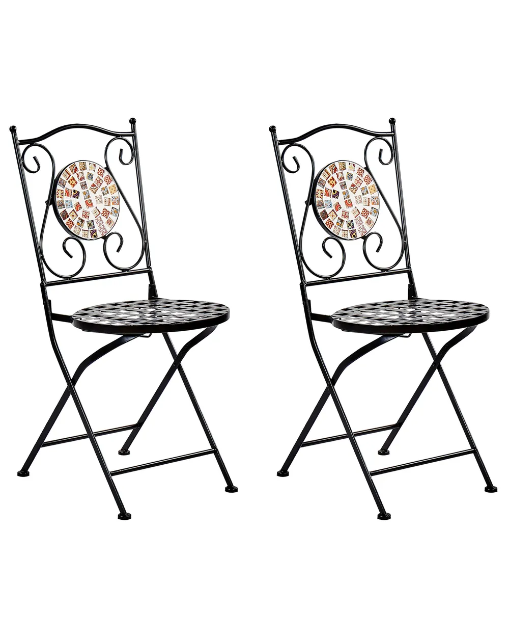 Set di 2 sedie da giardino CASARIO Metallo Nero_922519