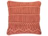 Coussin décoratif orange en macramé 45 x 45 cm AKKOY_753150