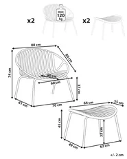 Set of 2 Garden Chairs CASPERIA with Footstool Green_1032362