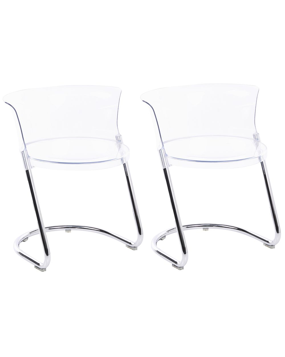 Lot de 2 chaises de salle à manger OSHKOSH Transparent