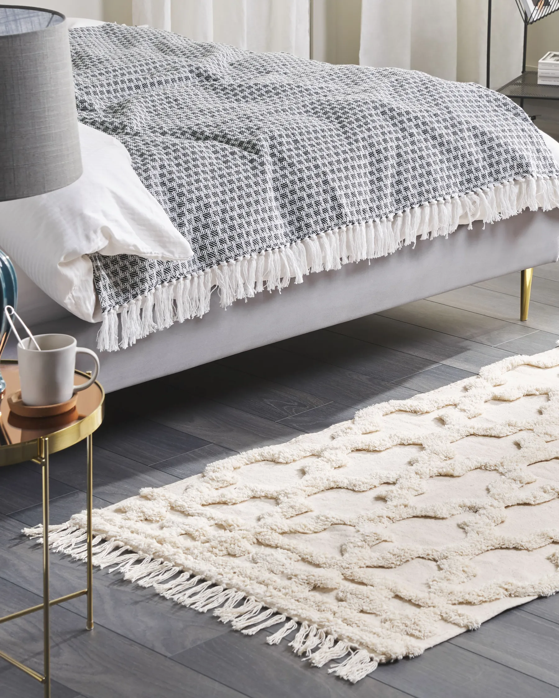 Rug SULUOVA Beige 80 x 150 cm Cotton_819051