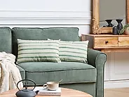 Set of 2 Decorative Cushions KAFRA 30 x 50 cm Green Striped_902159