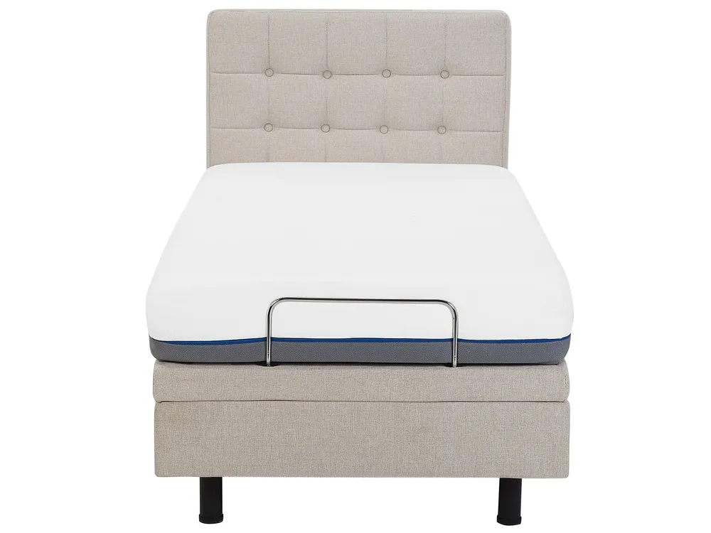 Adjustable Bed Fabric DUKE 90 x 200 cm (EU Single) Beige_734462