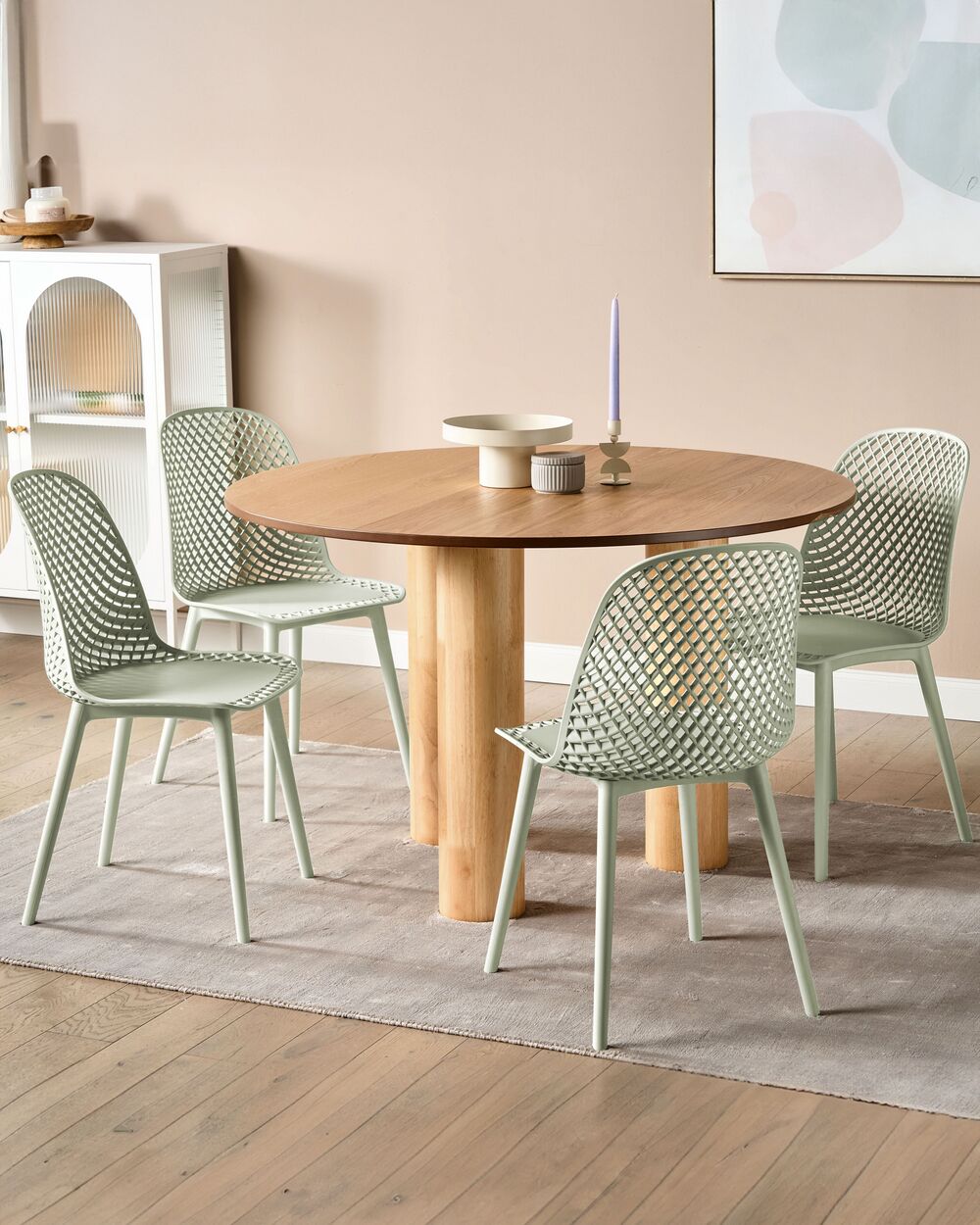 Lot de 4 chaises de salle à manger EMORY Vert clair