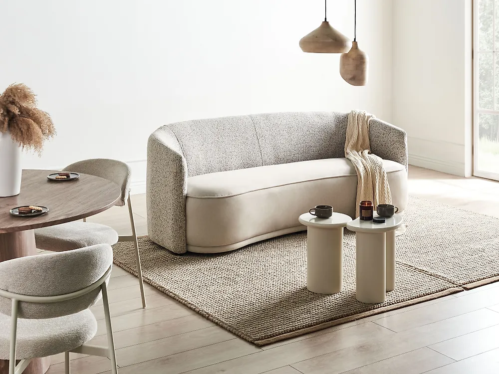 Sofa 3 Seater ROSET Fabric Light Beige_1184609