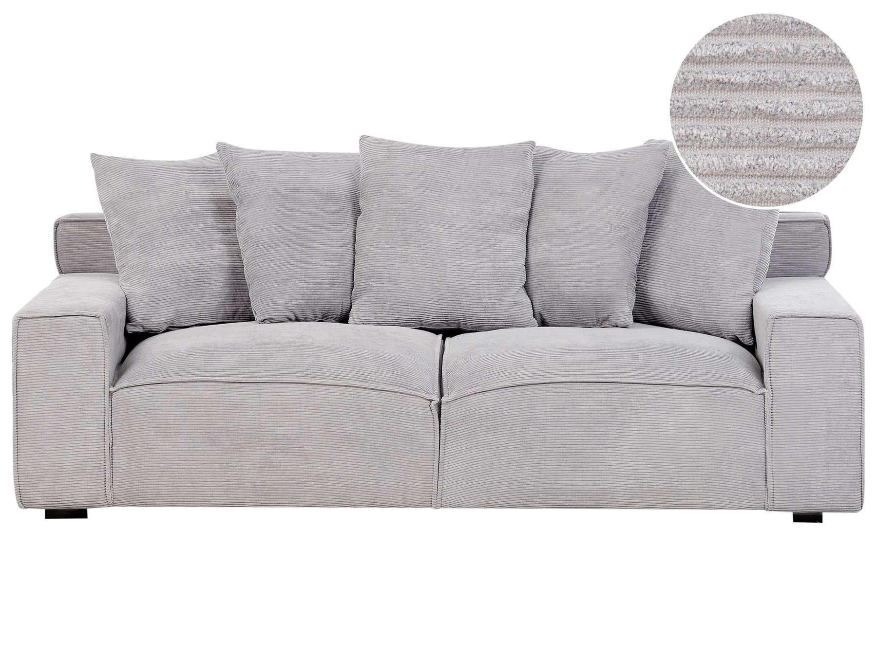 3 Seater Jumbo Cord Sofa Light Grey VISKAN_811631