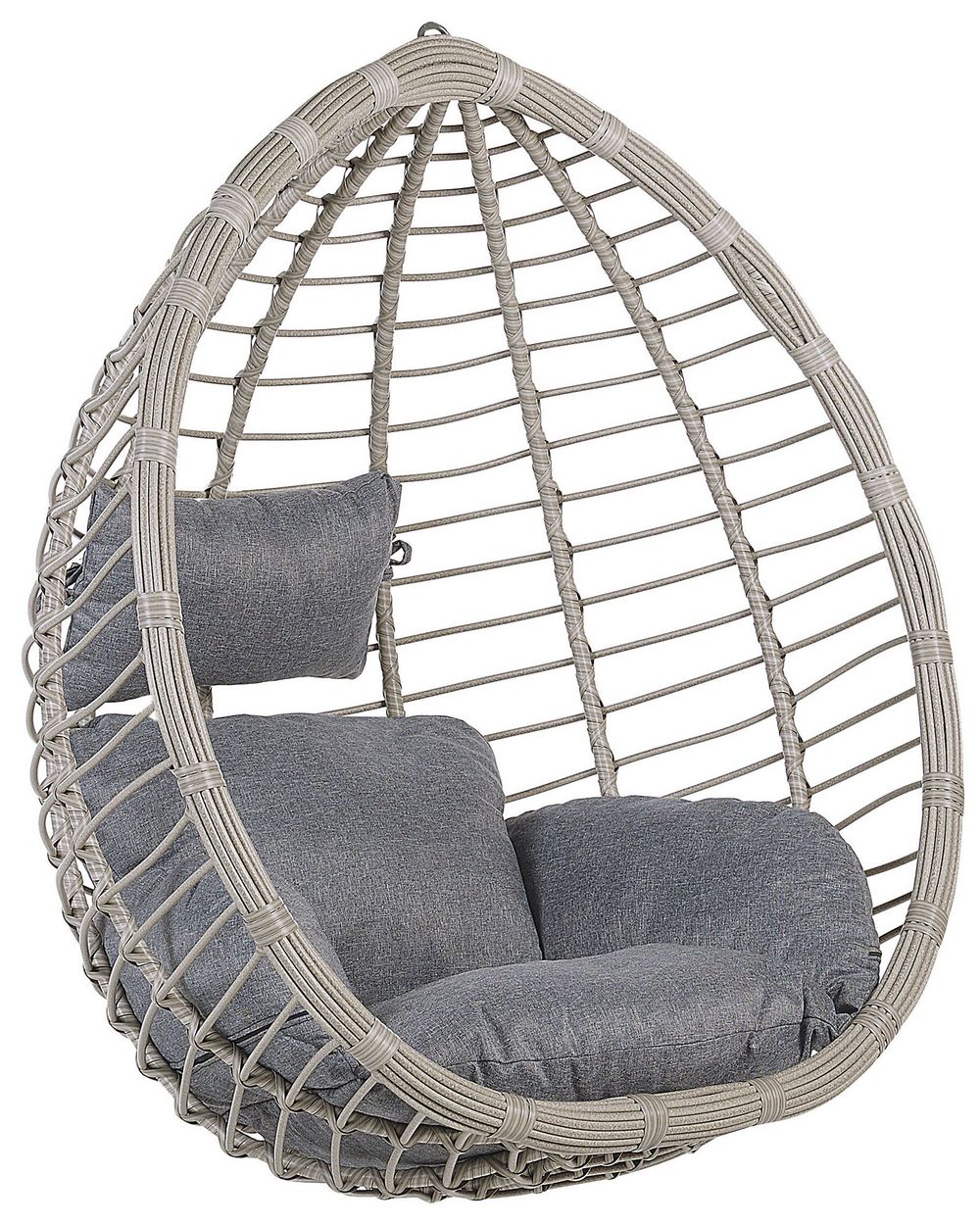Hanging Chair TOLLO PE Rattan Grey Beliani
