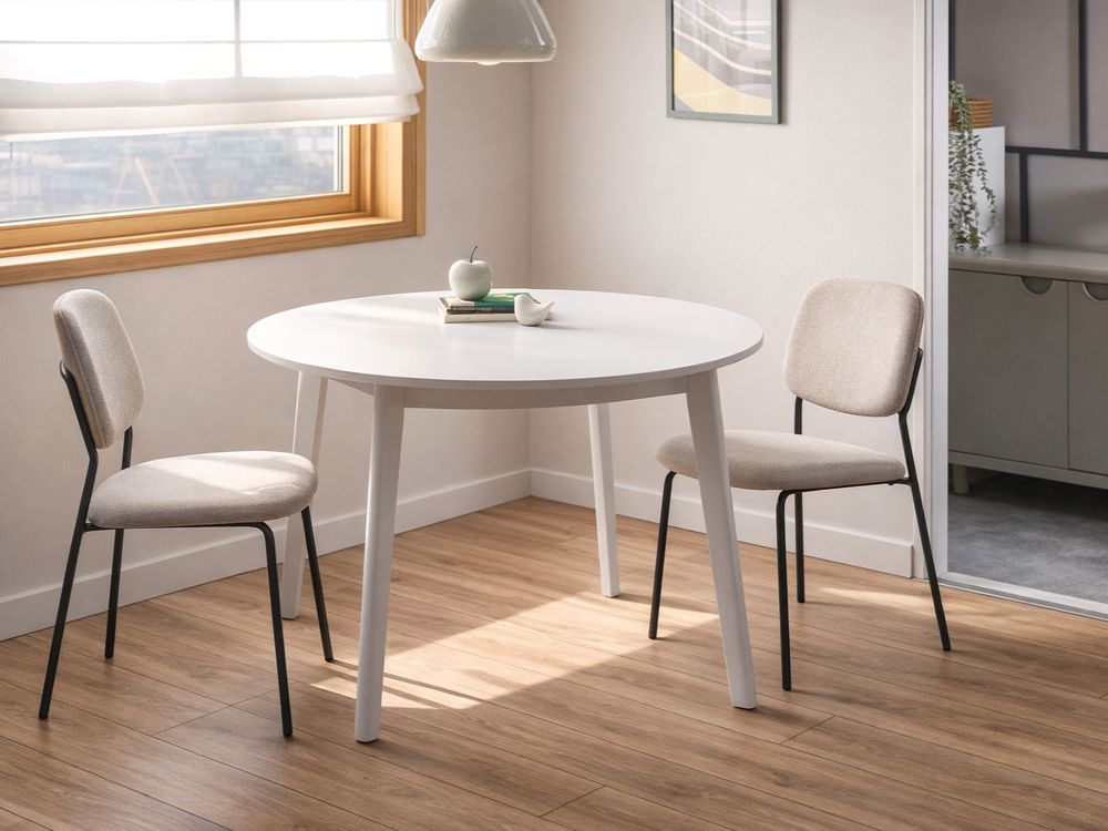 Dining Table ROXBY White 100 cm 100 cm Pine Wood