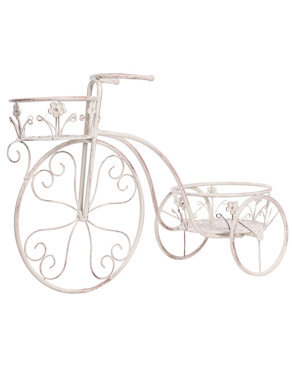 Plantenstandaard Fiets WILDROSE 66 cm Metaal Gebroken wit