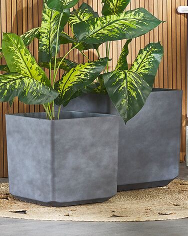Plant Pot 43 x 43 x 43 cm Grey ARTIKI