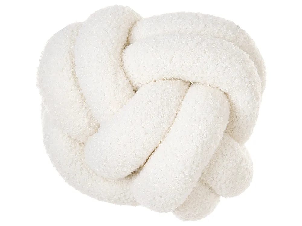 Throw Cushion MALNI 19 x 19 cm Boucle Off-White Solid
