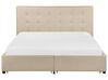 Fabric EU King Size Bed with Storage Beige LA ROCHELLE_832930
