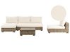 Garden Lounge Set with Table 4 Seater VARALLO Modular Rattan Grey Right Hand