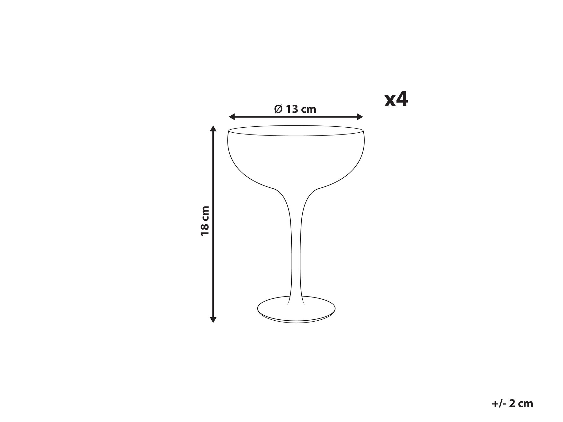 Set di 4 coppe da champagne TOPAZ 450 ml Trasparente_912980