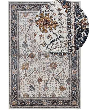 Teppich beige / blau orientalisches Muster 200 x 300 cm Kurzflor ARATES