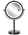 Miroir de maquillage avec éclairage LED ø 17 cm noir TUCHAN_813592