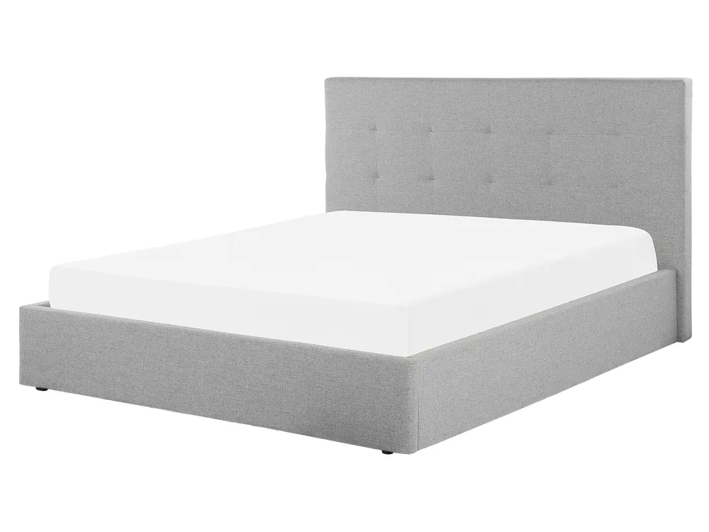 Ottoman Bed LORIENT Fabric Grey 160 x 200 cm (EU King Size)_827044