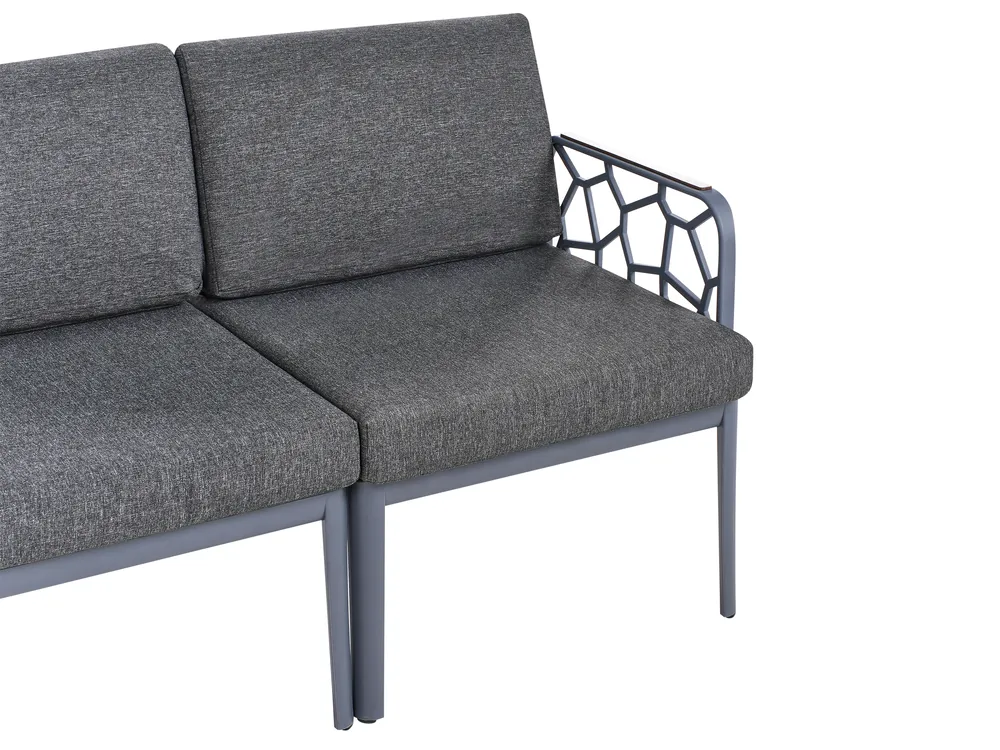 Garden Sofa Set 4 Seater ERICHE Dark Grey_978046