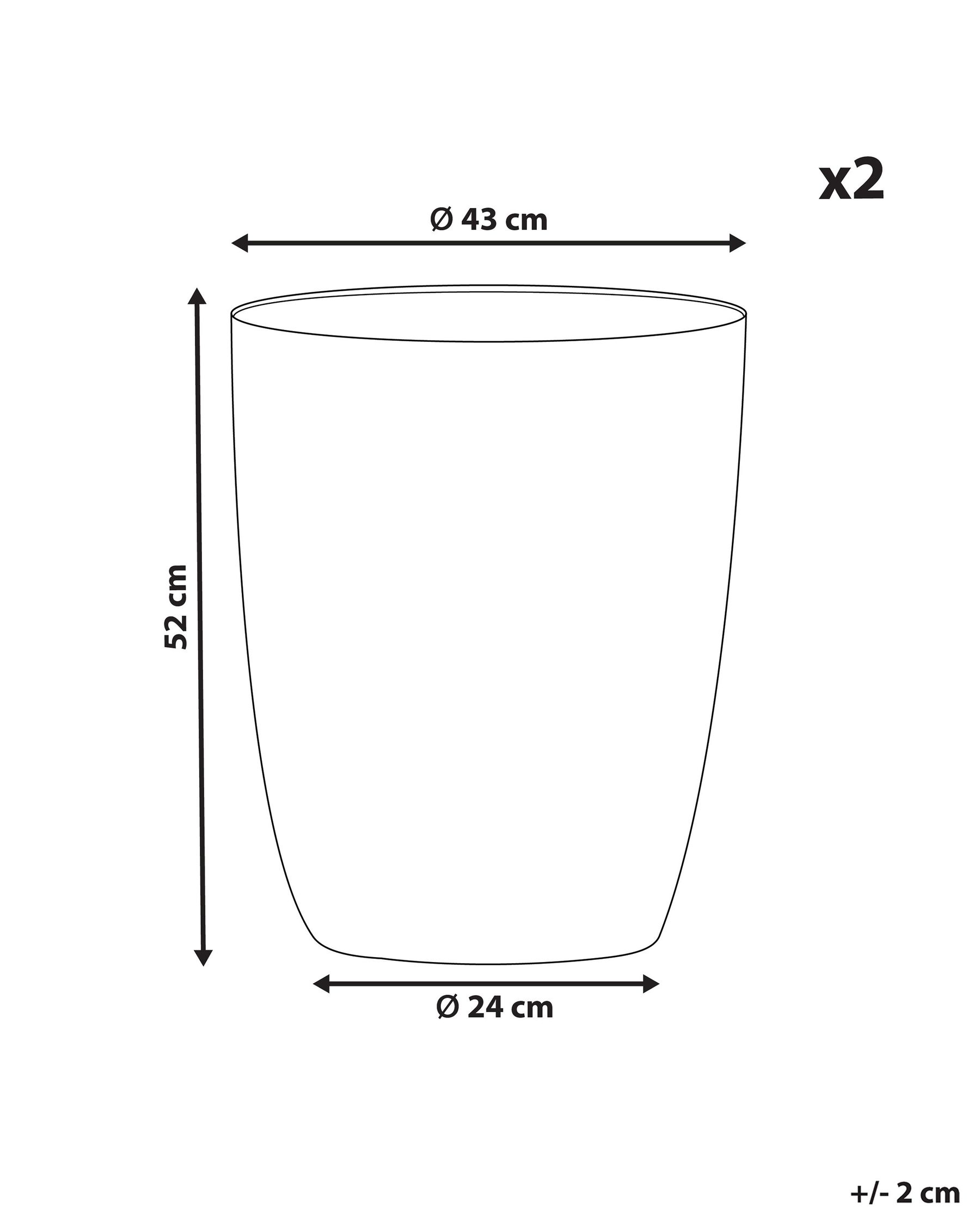 Set of 2 Plant Pots 43 x 43 x 52 cm Off-White CROTON_841613 Set of 2 Plant Pots 43 x 43 x 52 cm Off-White CROTON_841613