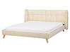 Zamatová posteľ 160 x 200 cm béžová SENLIS_918984