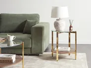 Side Table LOVELL Tempered Glass Gold_937310
